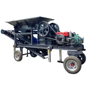 Mobile Stone Crushing Equipment Large Mouth Design Construction Waste Crushing Screening Vehicle Featuring Engine Motor Gear