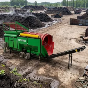 Mobile Trommel Screener MTS2050 3.1m Transport Width 9300kg Weight Trailer Mounted Compost Topsoil Screening Plant
