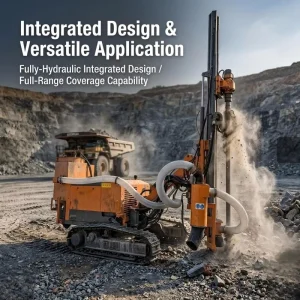 Model 416 Crawler Mounted Blast Hole Drill Rig Max.50m Rotary Drilling Depth Equipped Durable Pump Gear Gearbox for Mining
