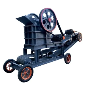 Motor Mobile Jaw Crusher with Belt Conveyor for Limestone Crushing Aggregate Production Line