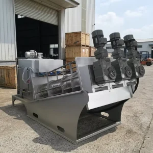Multi Disc Screw Dewaterer Sludge Dewatering Sticky Sludge Municipal Sewage Wastewater Thickening Solid Liquid Separation