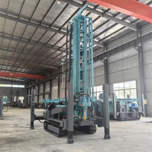 Multi Functional Diesel High Productivity Crawler Water Well Drilling Rig with Max 1000m Drilling Depth Gearbox Pump Motor