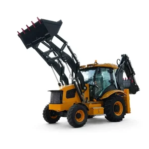 Multi functional Wheel Excavator Backhoe Loader 4WD Hydraulic Excavator With 4 In 1 Bucket For Diverse Material Handling Jobs