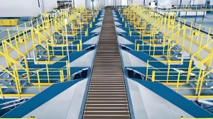 Narrow Belt Automatic Sorting System High Efficiency CE Certified 5000 8000 PPH for Parcel Sorting Conveying Solutions Warehouse