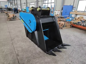 New Model Hydraulic 6T Excavator Crusher Bucket Powerful Rock Crusher Bucket Backhoe Crusher Bucket Teeth Kits