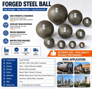 OEM Forged Grinding Balls High Impact Steel Grinding Media for Mining Processing Equipment