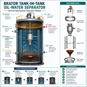 Odorless Sludge Discharge Tank-in-Tank Filtration System for Coking Wastewater 100m/h DN2000*5700