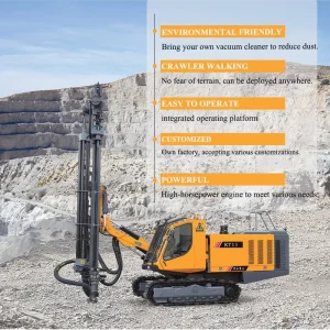 Open pit Mining DTH Blasting Hole Drill Rig 100 140mm Hydraulic Crawler Blasting Rock Drill Equipment for Limestone Quarry