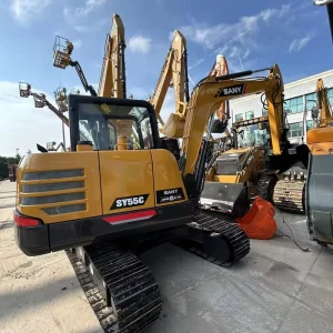 Original Paint Sany Truck Crane Made in China 5.5 Ton Used Mini Excavator Sany SY 55 55C SY55 SY55C Pro Digger with Breaker