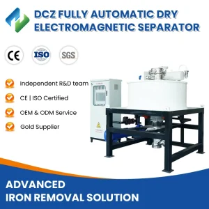 Overcurrent Protection Compact Enclosed Design Fine Granule Iron Impurity Removal Fully Automatic Dry Electromagnetic Separator