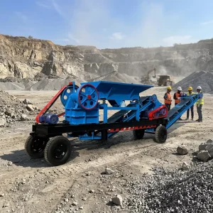 PE 250*4000 Mobile Jaw Crusher 20 Tons/Hour Hard Rock Granite Ore Jaw Stone Crushing Production Line