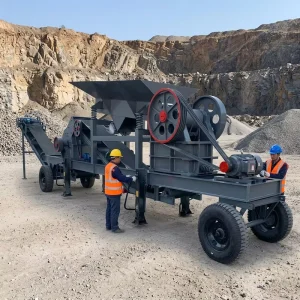 PE 400*600 Portable Jaw Crusher Plant with Engine and Bearing AC Motor for Ore Quartz Stone Gold Mine Mobile Crusher