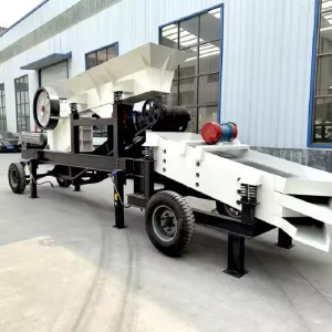 PE 500 X 750 Portable Mobile Stone Rock Jaw Crusher with Vibrating Screen for Mining