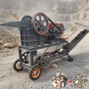 PE150x250 Portable Mobile Jaw Crusher with Vibrating Screen Suitable for Crushing Granite Basalt and Construction Waste