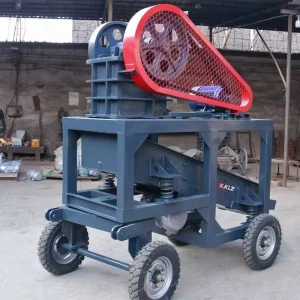 PE200x300 PE250x400 Mobile Small Jaw Crusher Plant with Vibrating Screen Motor and Gear Low Maintenance Cost