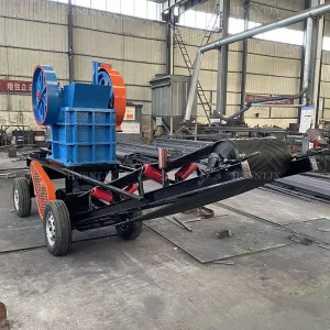 PE220x350 Diesel Engine Mobile Jaw Crusher Machine Crushed Granite Marble River Pebbles