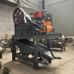 PE250*400Mobile Diesel Engine Jaw Crusher Vibrating Screen Combo Unit Max 30t h Capacity for Gold Ore Processing