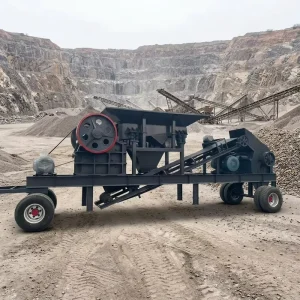 PE300*500 Mobile Crushing Station Hard Rock Quartz Gold Ore Crushing Production Line High Efficiency Jaw Crusher