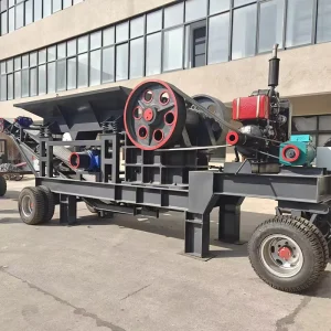 PE400X600 Mobile Portable Jaw Crusher with Vibrating Screen Feeder for Crushing Mining Rocks