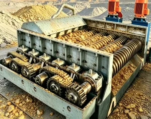 Placer Gold Roller Screen with Vibrating Separator and Engine/Motor for Alluvial Gold Ore Pre-Screening Construction Use