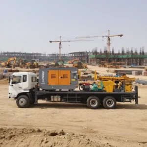 Pneumatic Diesel 600m Truck Mounted Water Well Drilling Rig Deep Borehole Rotary DTH Machine Engine Pump