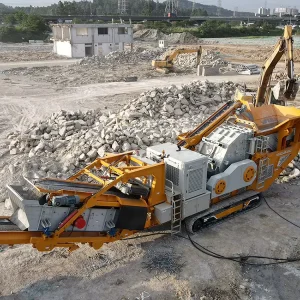Portable AC Motor PLC-Controlled Impact Crusher for Rock Concrete Construction Waste High Capacity 600t/h Mobile Crushing