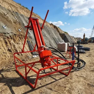 Portable DTH Pneumatic Drill Rig with Motor and Gearbox for Hard Rock Drilling Max 20m Drilling Depth and Quarry Operations