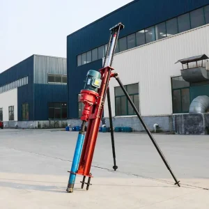 Portable Electric DTH Drilling Rig with Motor Pneumatic Hammer Drilling Movable High Efficiency Max 50m Drilling Depth