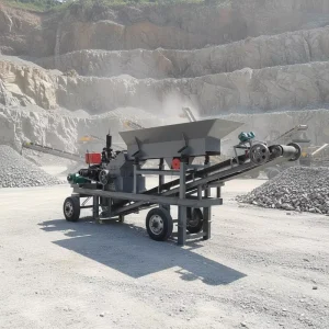 Portable Electric Hammer Mill Crusher with Vibrating Feeder Mobile Stone Rock Crushing Equipment Gold Mining Quarry Site
