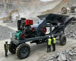 Portable Hammer Crusher for Mining and Mobile Stone Crushing with AC Motor and High Productivity