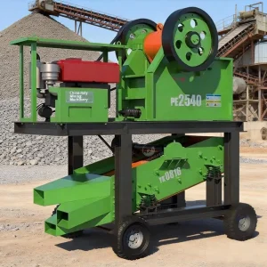 Portable Mini Mobile Jaw Crusher Diesel Engine Driven Motor PLC Max.40t h Capacity Mining Stone Crushing Screening Integrated