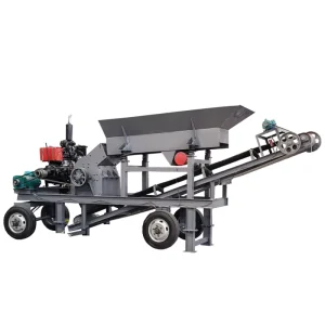 Portable Mobile Diesel Hammer Crusher with Feeder and Belt Conveyor Rock Stone Crushing Equipment Gold Mining Quarry Site