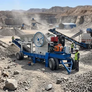 Portable Mobile Jaw Crusher Machine with DC Motor Bearing & Gear for Home Construction Use up to 20 Tons/hour Capacity