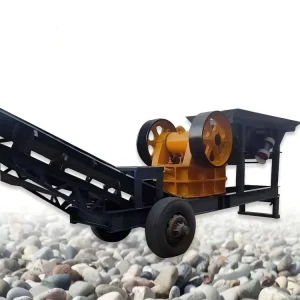 Portable Mobile Jaw Crusher Movable Jaw Crushing Plant with Gear and Bearing for Mining Max. 50t/h Capacity Stone and Ore Processing