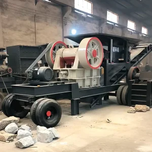 Portable Mobile Wheeled Lime Concrete Rock Gold Ore Stone Jaw Crushing Plant Jaw Crusher Machine With Conveyor and Feeder