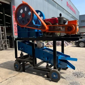 Portable Small Jaw Crusher With Diesel Engine PE200x300 Hard Rock Crusher Machine for Tanzania Gold Mine