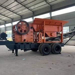 Portable Stone Crusher on Wheels for Aggregate Production and Demolition Waste