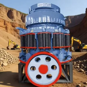 Portable Stone Ore Crusher Cone Impact Hammer Crusher with Stepper Motor Engine PLC Gear Construction Core Components