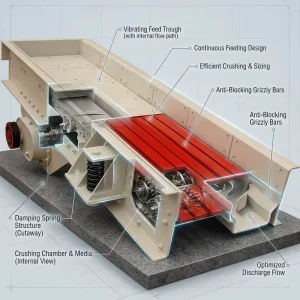 Portable Vibrating Feeding Machine for Mobile Rock Sorter and Concrete Recycling Equipment