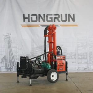 Portable Wheel Borehole Water Drill 280m Deep Rotary Hydraulic Water Drilling Rig 55kw Engine DTH Mine Drill Machine