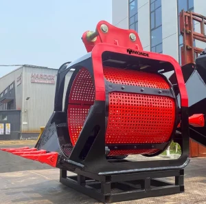 Pre Screening Rotary Screening Bucket Excavator Attachment for Quarry Ore and Boulder Separation Before Crushing