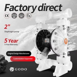 QBY3 50S Pneumatic Double Diaphragm Pump PP Material Transfer Pump Paint Oil Paint