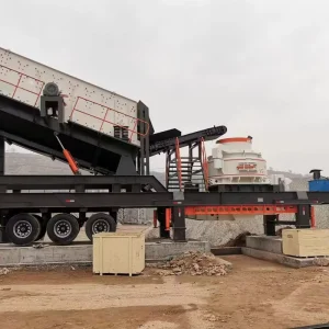 Quarry Tyre Mounted VSI Crusher Wheel Type Mobile VSI Sand Crusher Station