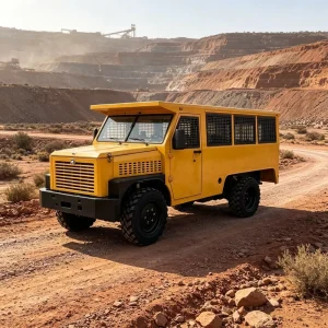 RU 16 Underground Trackless Personnel Vehicle 16 Seater with Independent Hydraulic Drive for Each Wheel