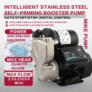 Radar Intelligent Dual Control Domestic Household Automatic Self Priming Smart Silent Booster Pump (Stainless Steel Version)