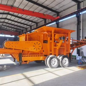 Rainproof Design Tyre Mobile Crushing Plant Self moving Wheel Crusher for Outdoor Construction Site Work