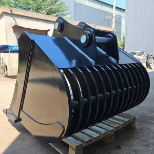 Reinforced Heavy Duty Perforated Skeleton Sieve Bucket OEM Q355/Q460/NM400 Alloy Steel Excavator Earthmoving Equipment