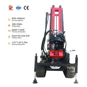 Remote Control Diesel Engine 82HP Hydraulic Crawler Drilling Rig Water Well Borehole Drilling Machine Farm Irrigation Mining
