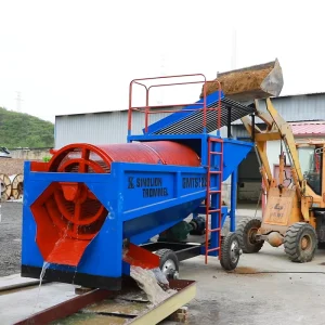 River Placer Alluvial Gold Washing Plant Mobile Type Trommel Screen Drum South Africa Mineral Equipment High Recovery