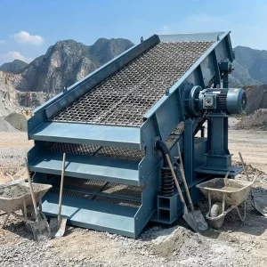 River Sand Gravel Mining 3 Layer Linear Vibrating Steel Screening Machine with Core Motor Gear Engine Components